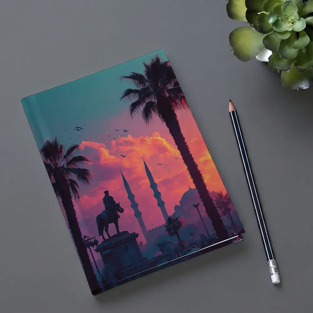 Istanbul Mosque Silhouette Palm Trees Sunset – Notebooks