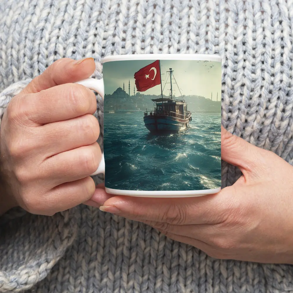 Turkish Flag Fishing Boat Istanbul Bosphorus – Mugs