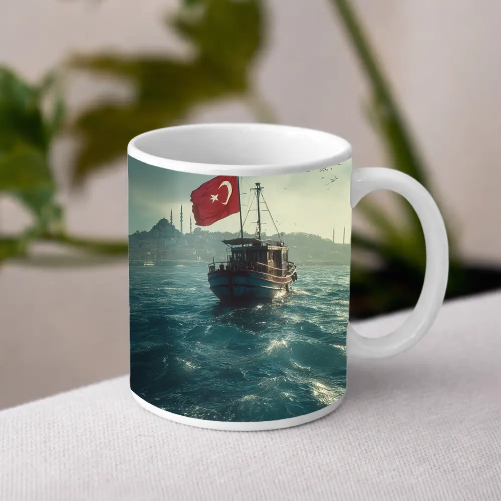 Turkish Flag Fishing Boat Istanbul Bosphorus – Mugs