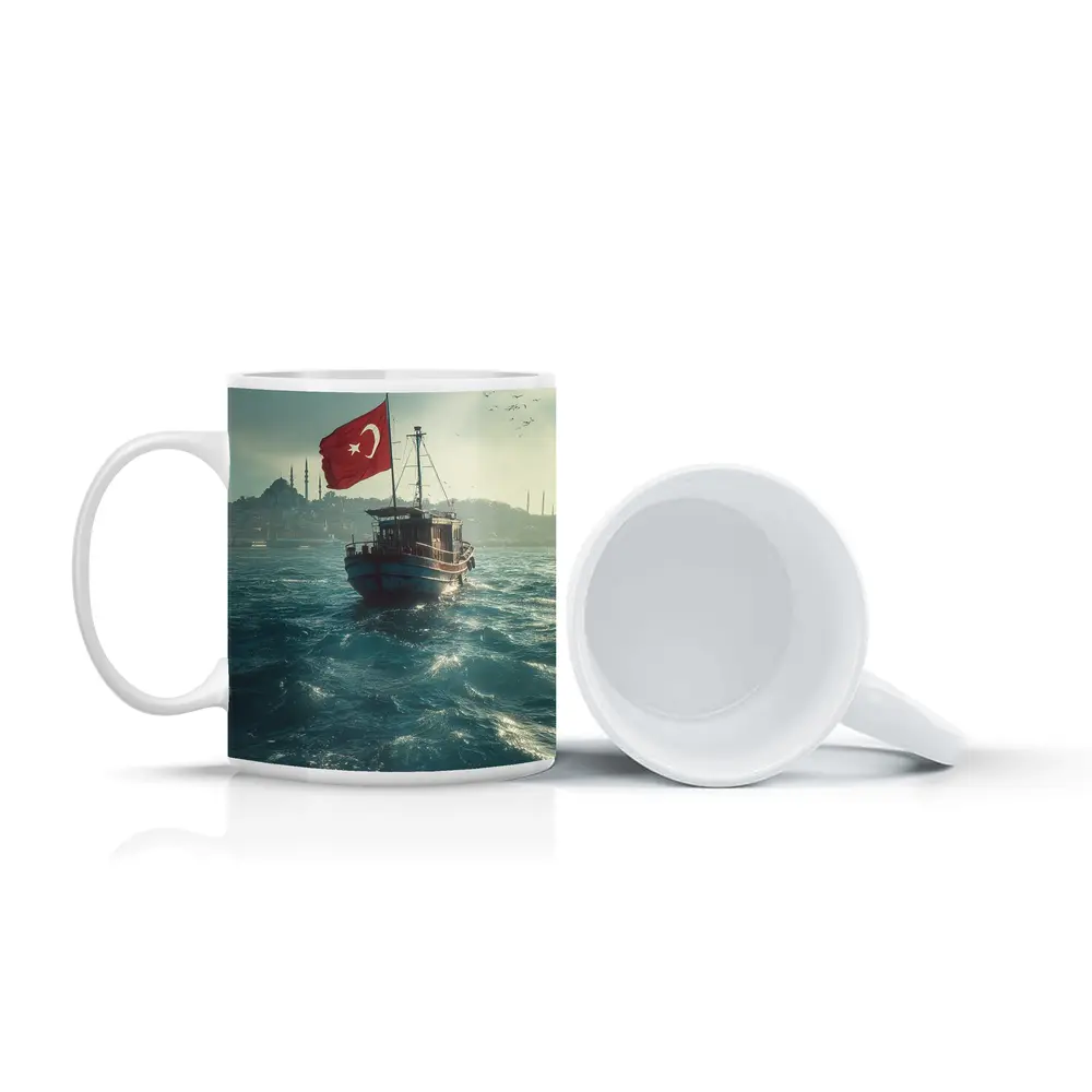 Turkish Flag Fishing Boat Istanbul Bosphorus – Mugs