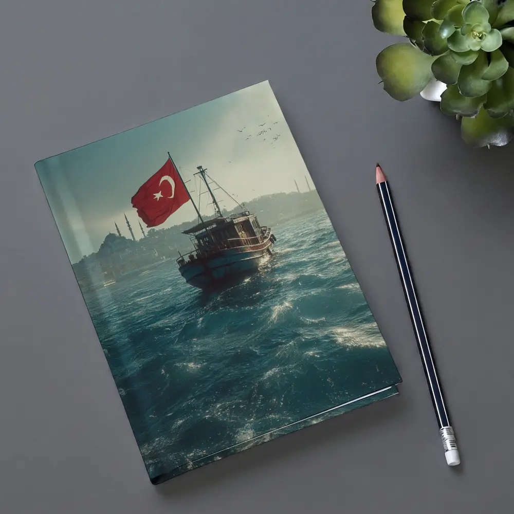 Turkish Flag Fishing Boat Istanbul Bosphorus – Notebooks