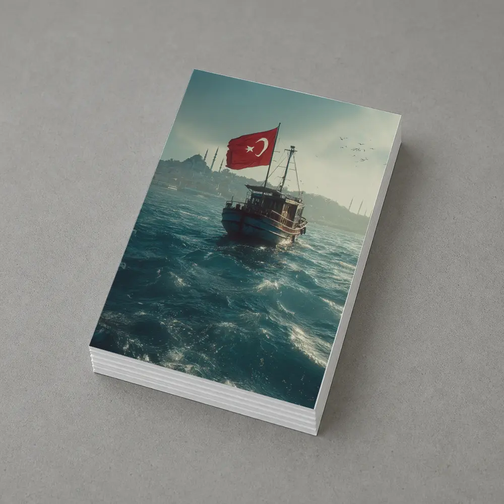 Turkish Flag Fishing Boat Istanbul Bosphorus – Postcards