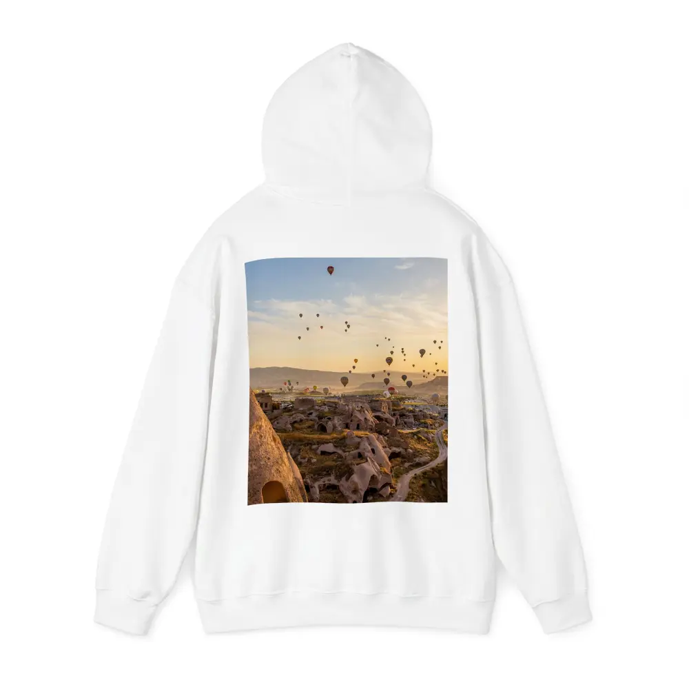 Hot Air Balloons Over Cappadocia Cave Landscape – Hoodies