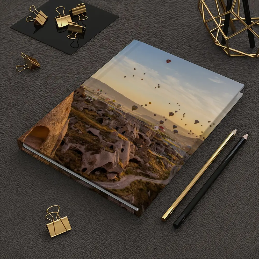 Hot Air Balloons Over Cappadocia Cave Landscape – Notebooks