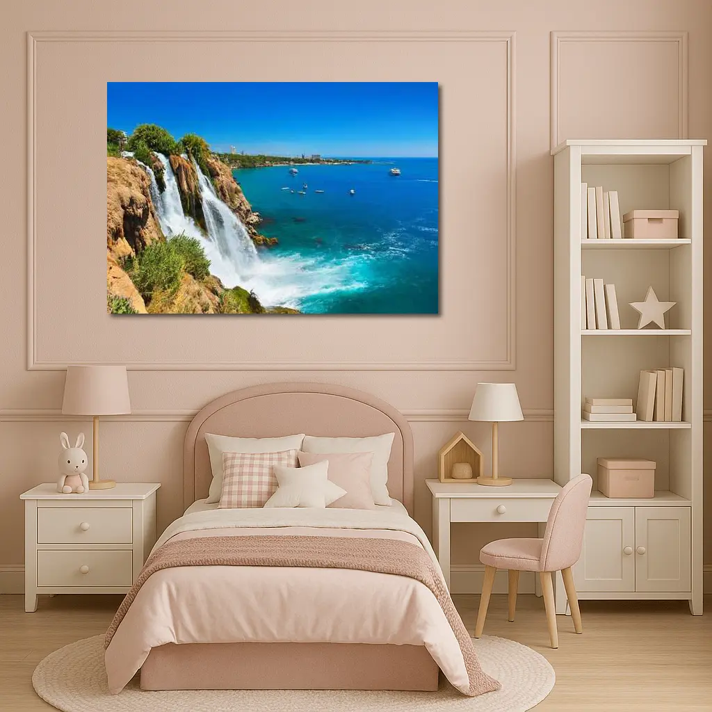 Duden Waterfall Cliffs Antalya Turkey Coast – Wall Art