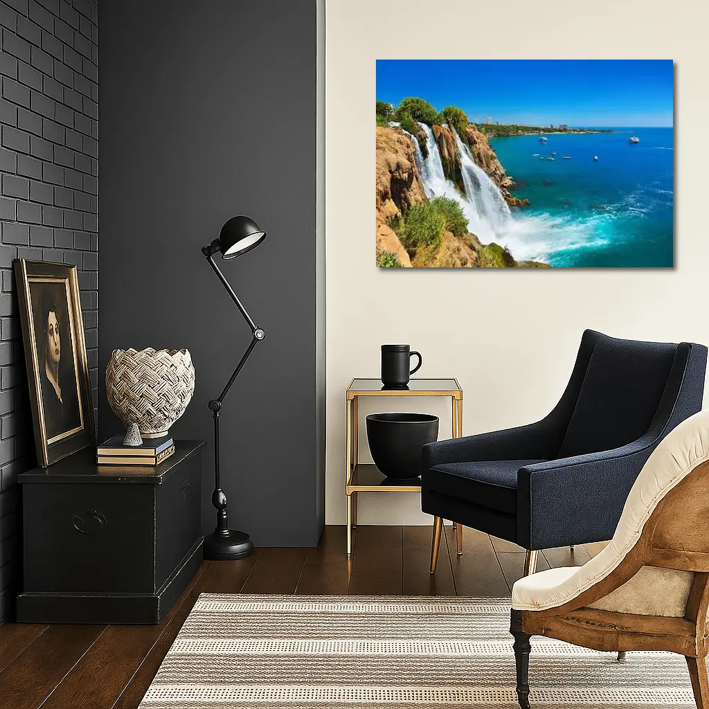 Duden Waterfall Cliffs Antalya Turkey Coast – Wall Art