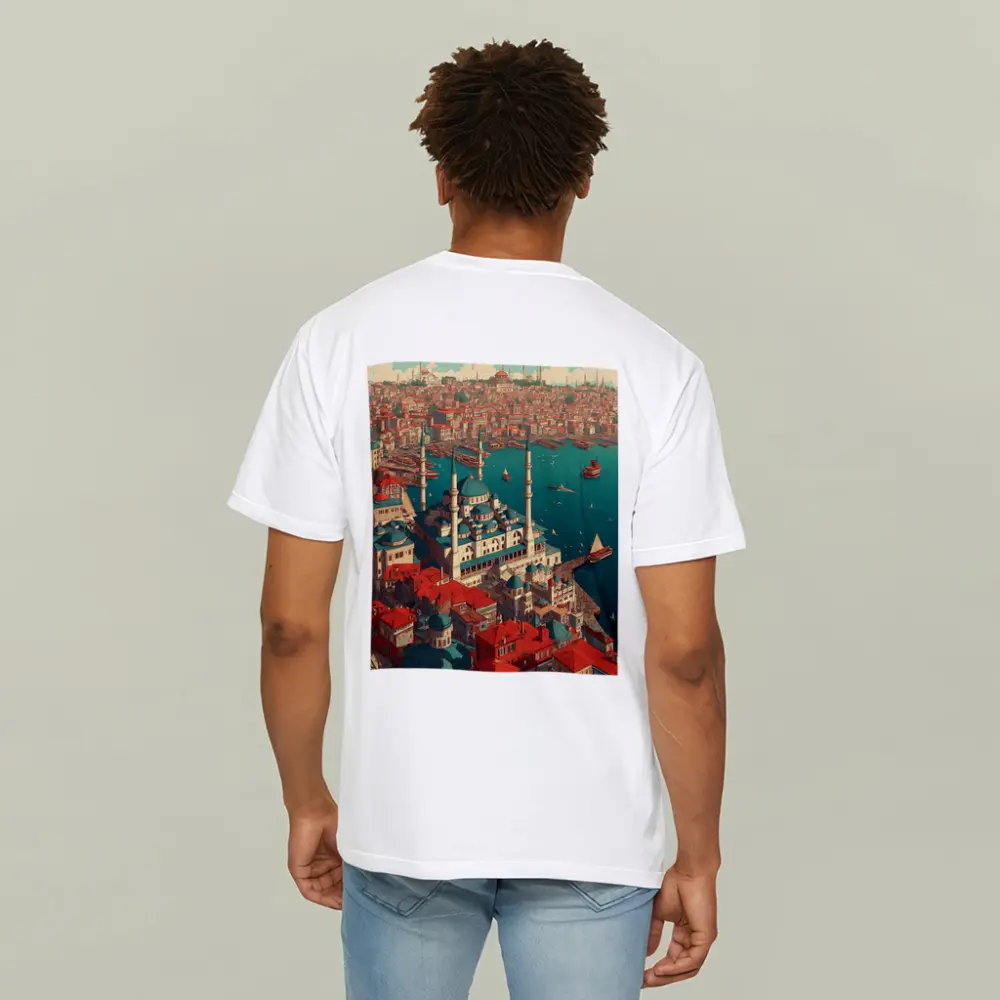 Istanbul Turkey Mosque City Illustration Art – T-Shirts