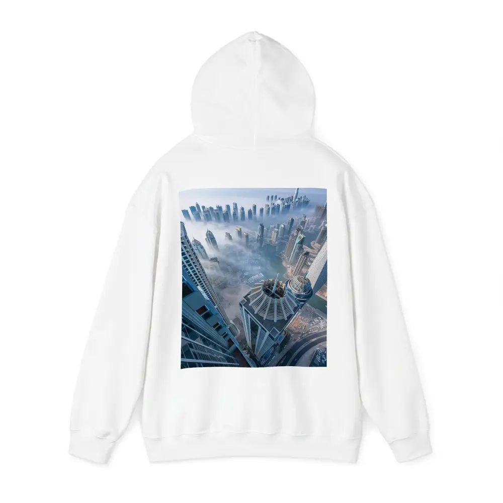 Dubai Skyline Skyscrapers Aerial Fog View – Hoodies