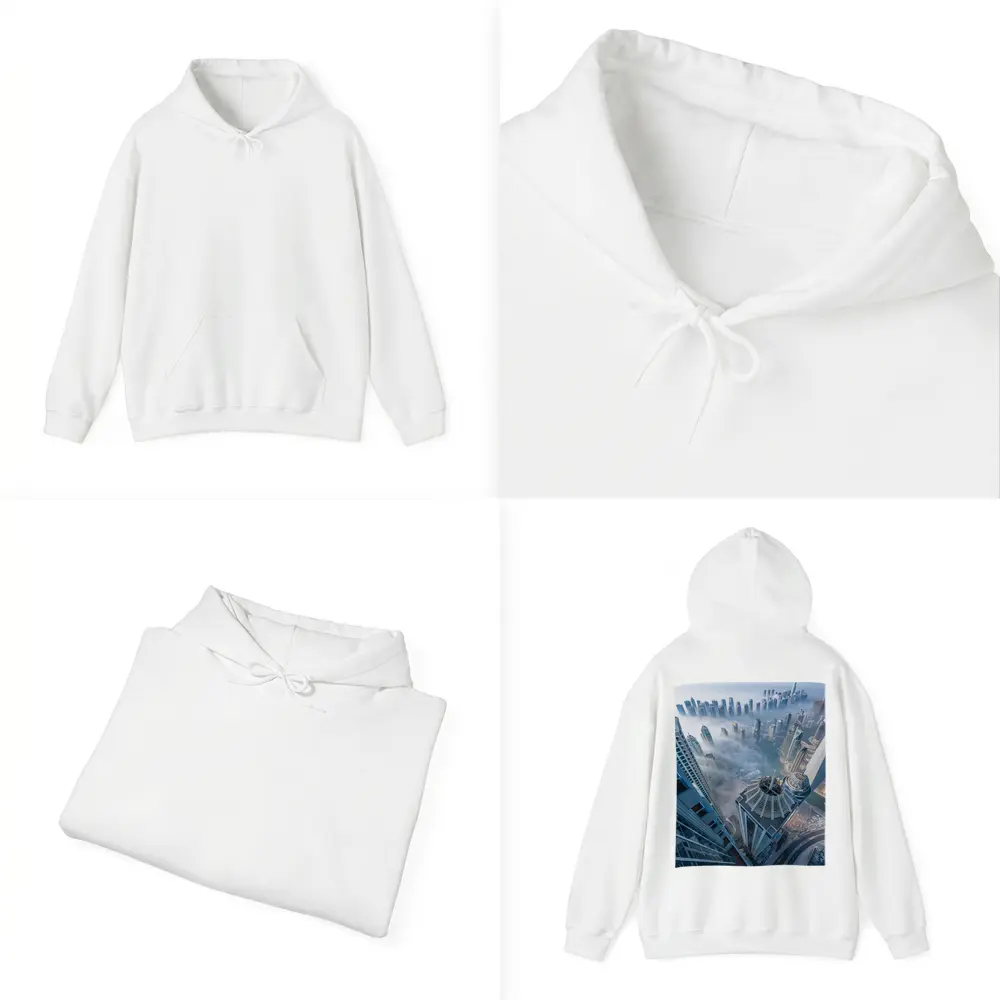 Dubai Skyline Skyscrapers Aerial Fog View – Hoodies