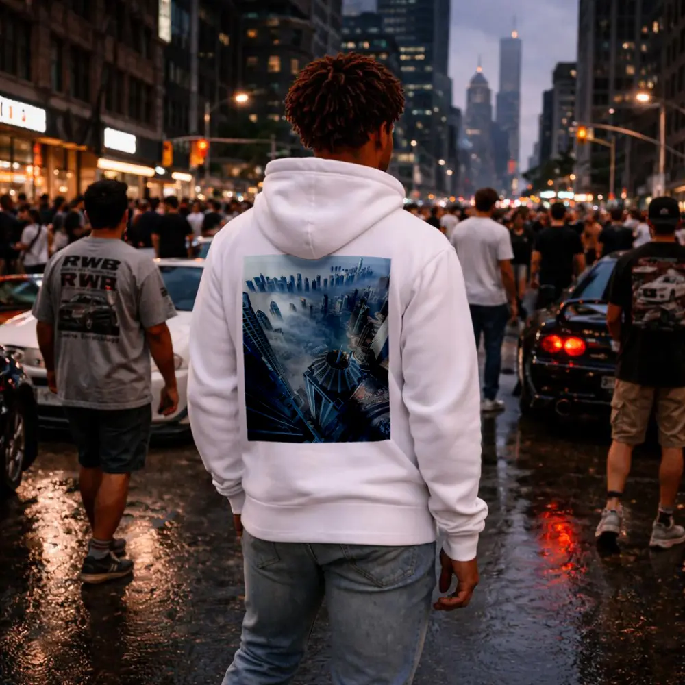 Dubai Skyline Skyscrapers Aerial Fog View – Hoodies