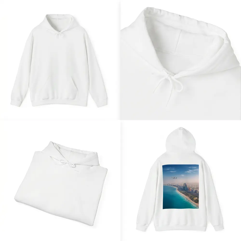 Abu Dhabi Skyline Aerial View Airplane – Hoodies