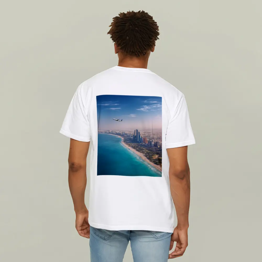 Abu Dhabi Skyline Aerial View Airplane – T-Shirts