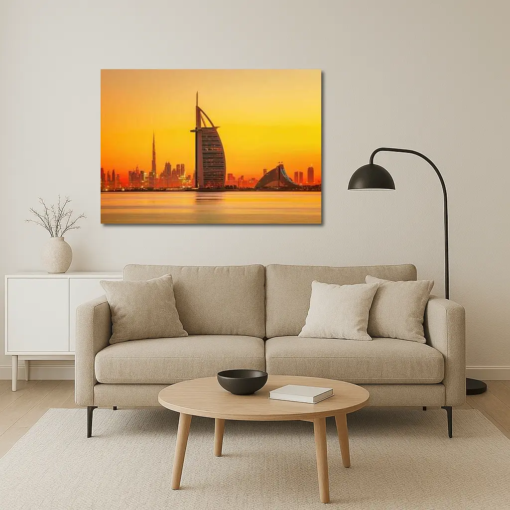 Burj Al Arab Dubai Skyline Sunset View – Wall Art