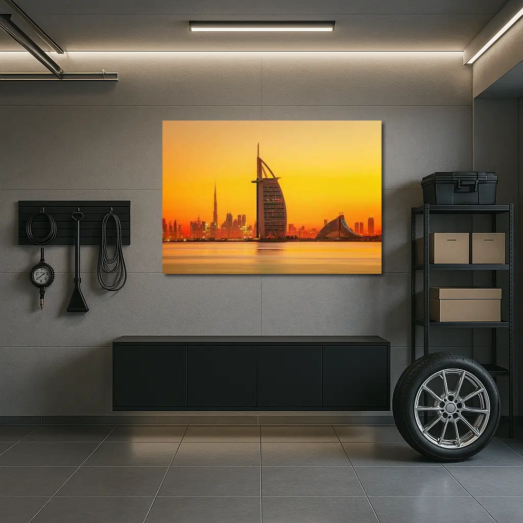 Burj Al Arab Dubai Skyline Sunset View – Wall Art