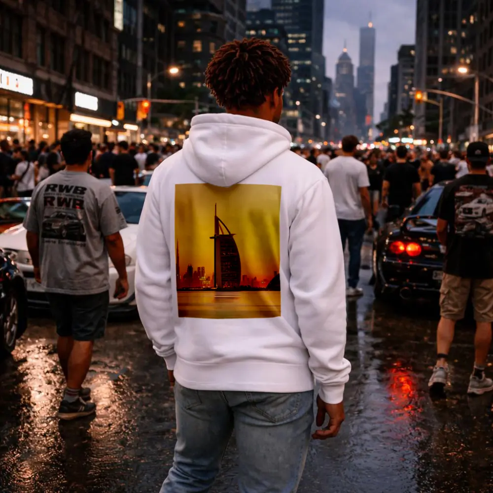 Burj Al Arab Dubai Skyline Sunset View – Hoodies