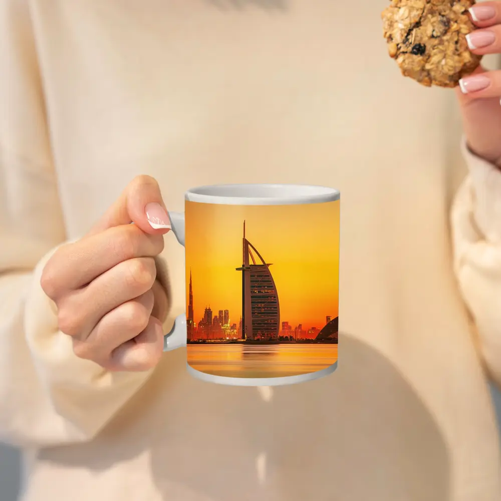 Burj Al Arab Dubai Skyline Sunset View – Mugs