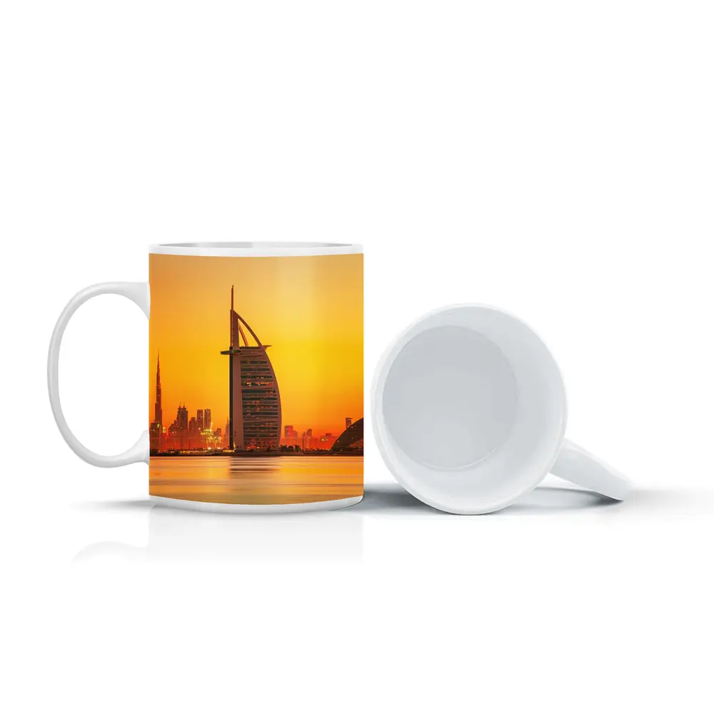Burj Al Arab Dubai Skyline Sunset View – Mugs
