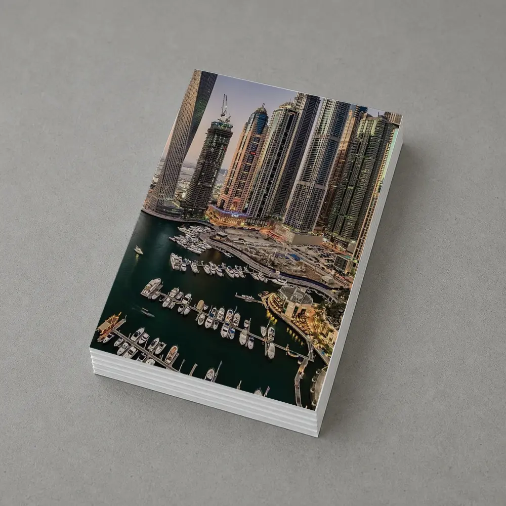 Dubai Marina Skyline Yachts Dusk Aerial View – Postcards