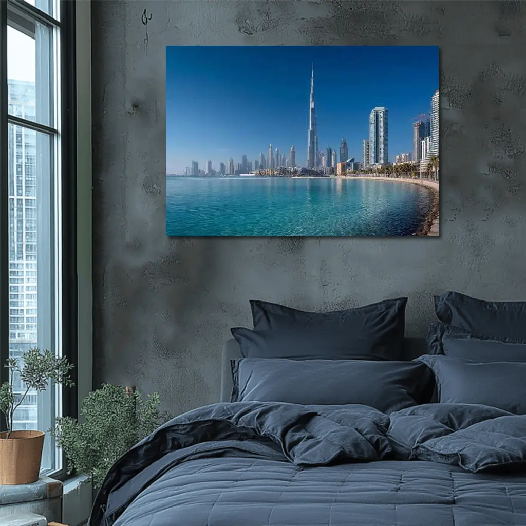 Burj Khalifa Dubai Skyline Beach View – Wall Art