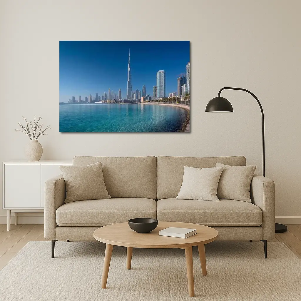 Burj Khalifa Dubai Skyline Beach View – Wall Art