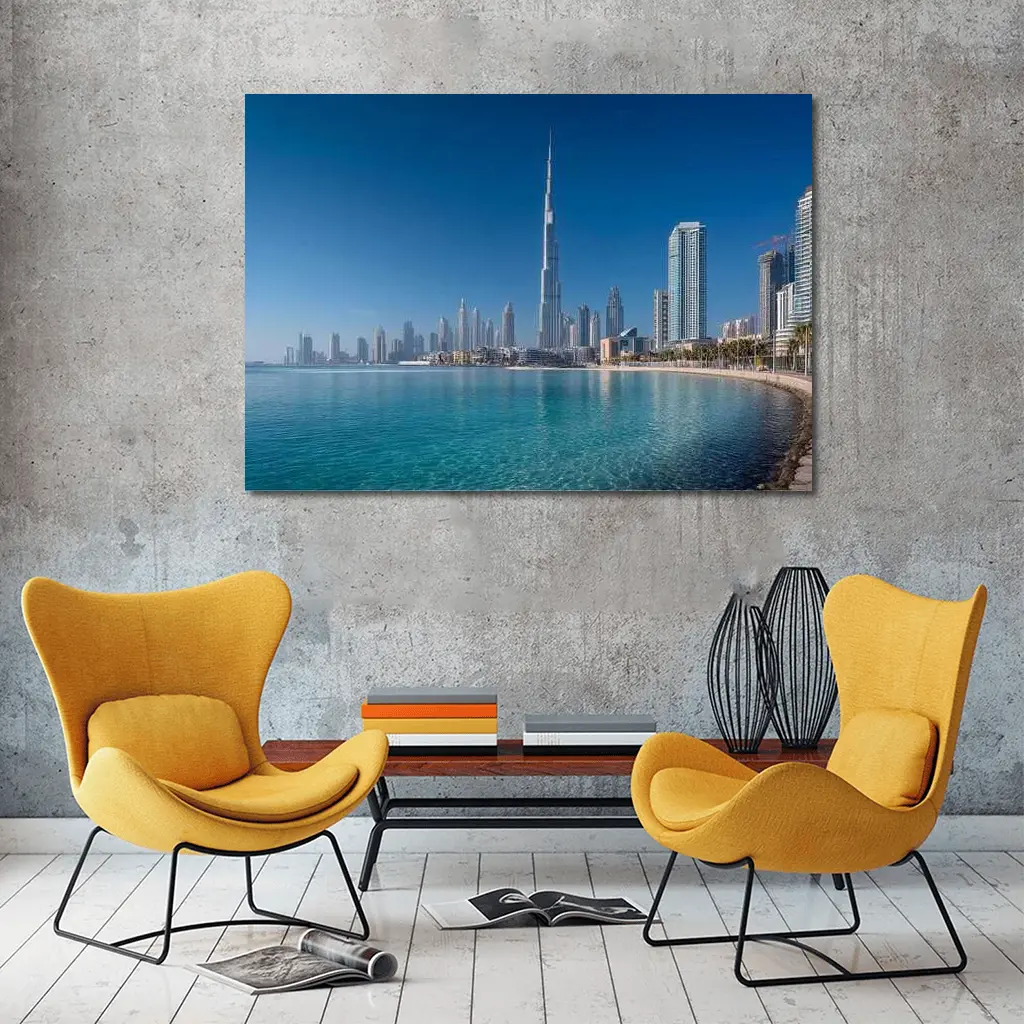 Burj Khalifa Dubai Skyline Beach View – Wall Art
