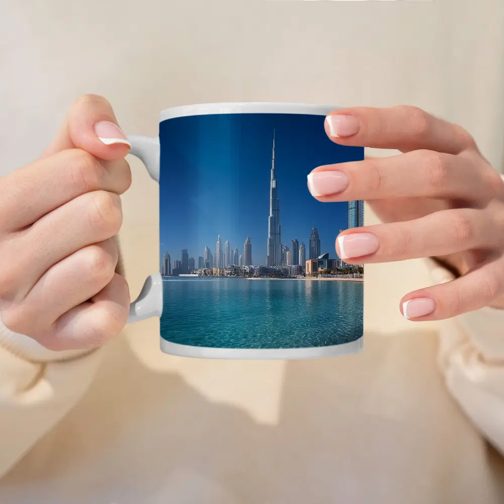 Burj Khalifa Dubai Skyline Beach View – Mugs