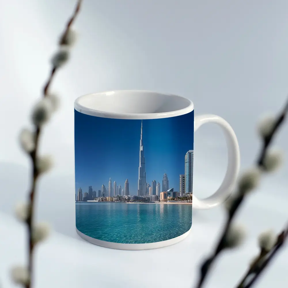 Burj Khalifa Dubai Skyline Beach View – Mugs
