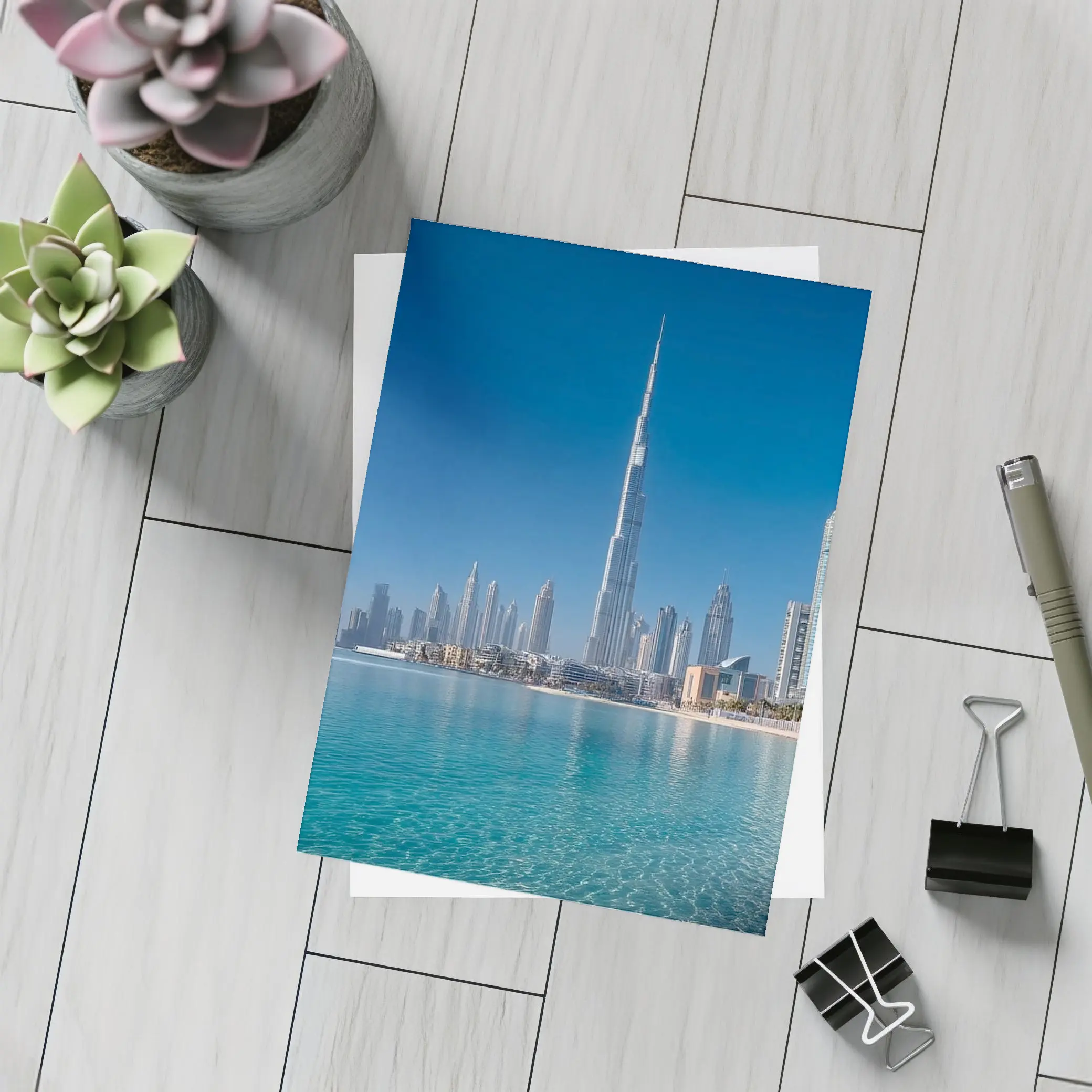 Burj Khalifa Dubai Skyline Beach View – Postcards