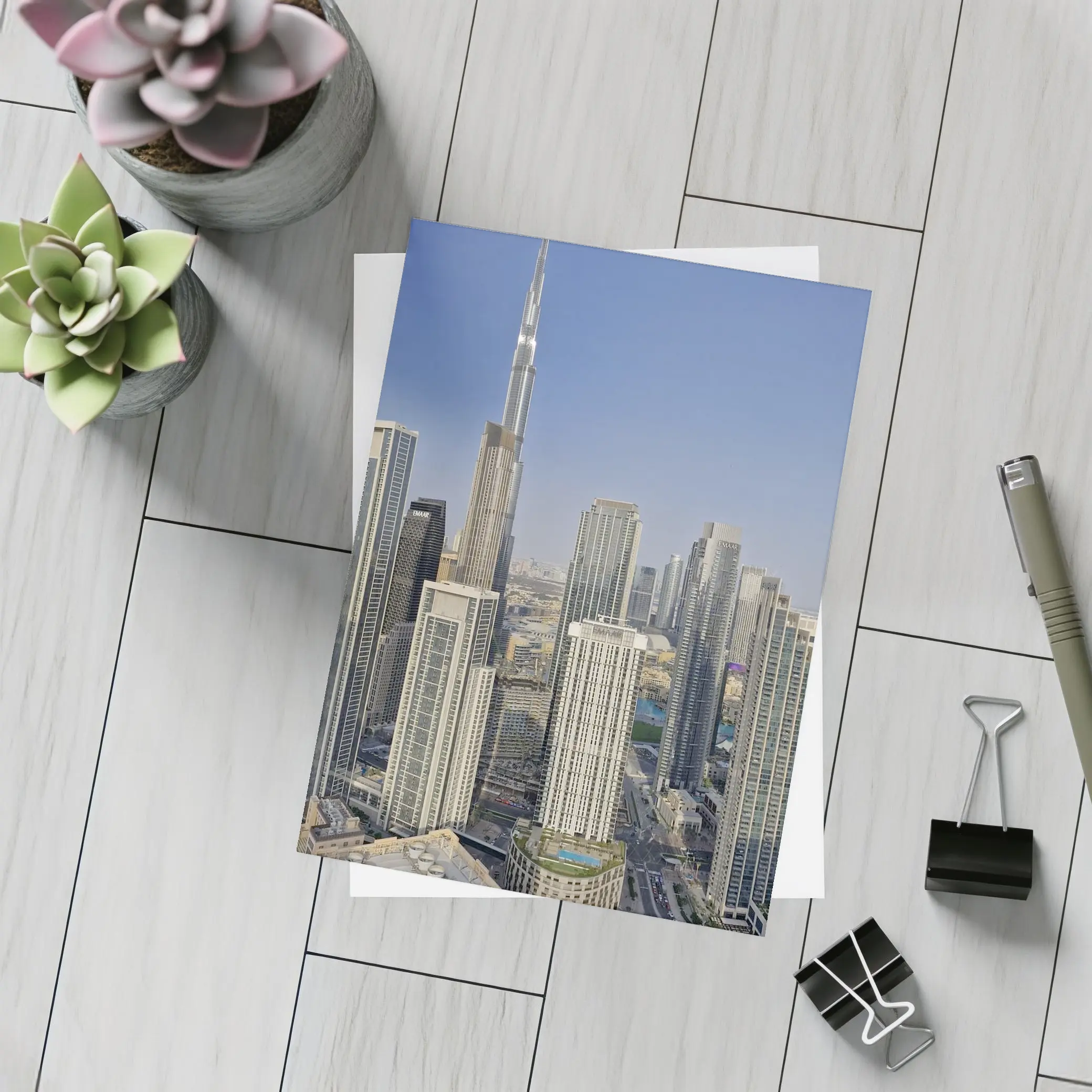 Burj Khalifa Towering Over Dubai Skyline – Postcards