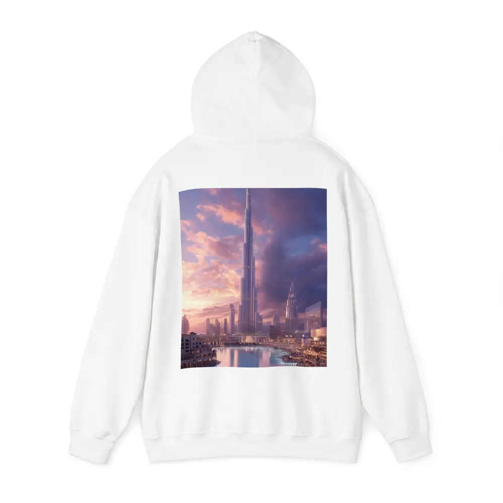 Burj Khalifa Dubai Skyline Purple Sunset – Hoodies