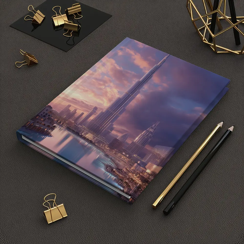 Burj Khalifa Dubai Skyline Purple Sunset – Notebooks