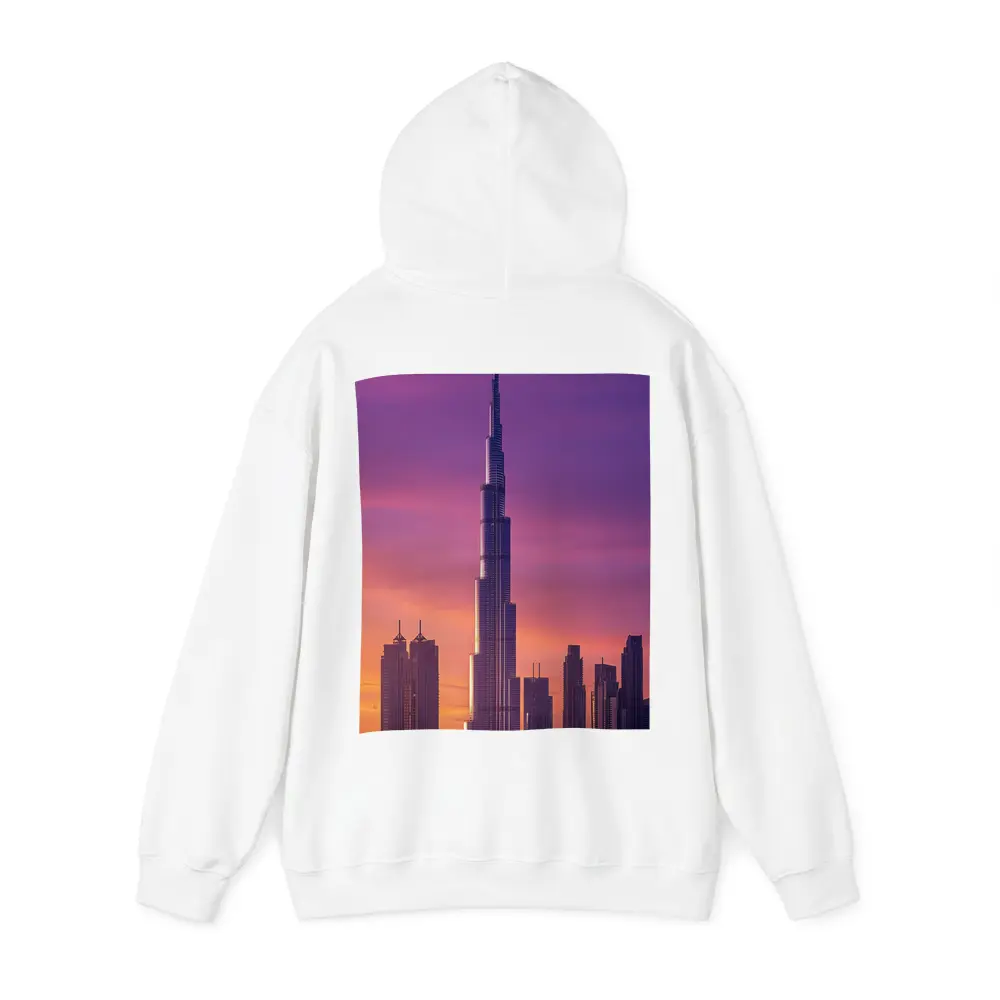 Burj Khalifa Dubai Purple Sunset Sky – Hoodies
