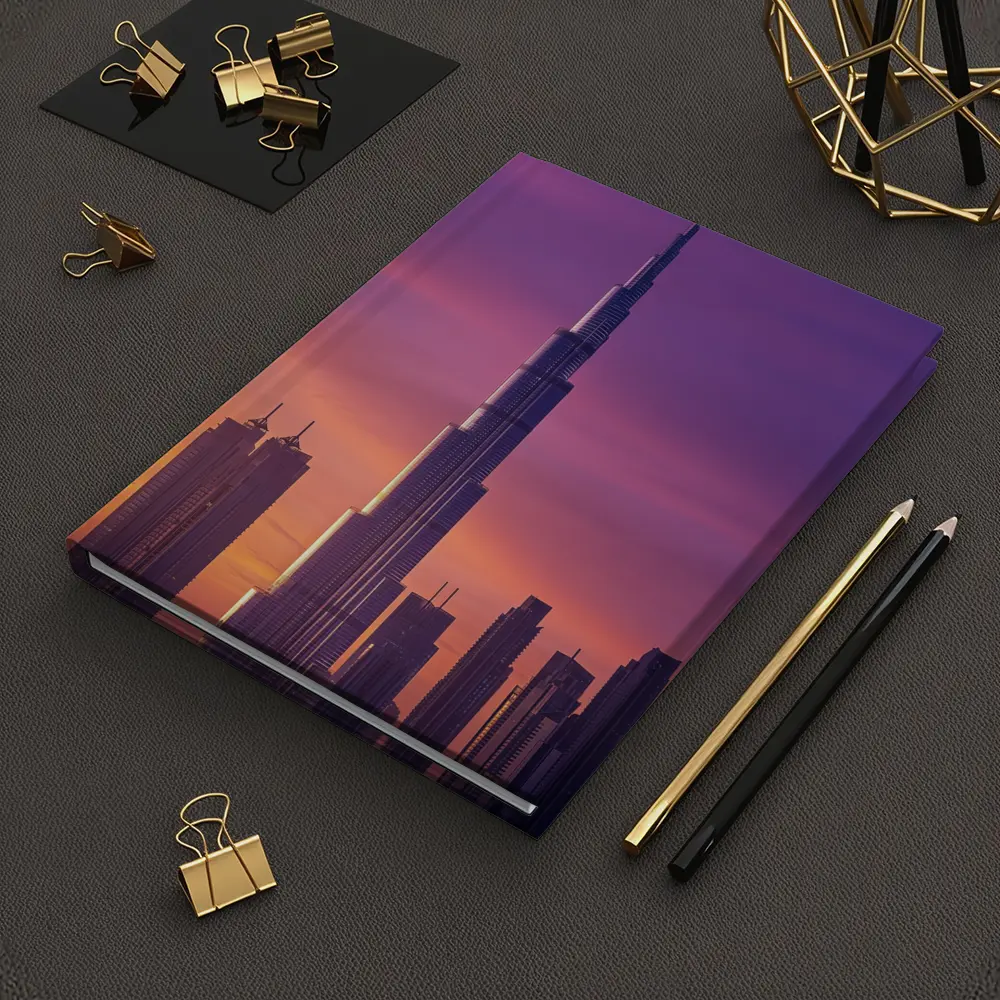 Burj Khalifa Dubai Purple Sunset Sky – Notebooks