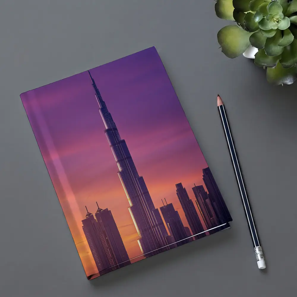 Burj Khalifa Dubai Purple Sunset Sky – Notebooks