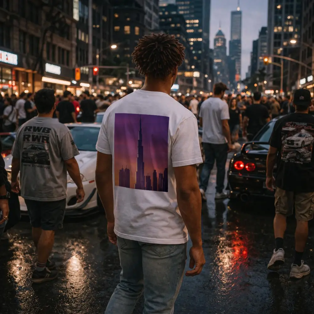 Burj Khalifa Dubai Purple Sunset Sky – T-Shirts