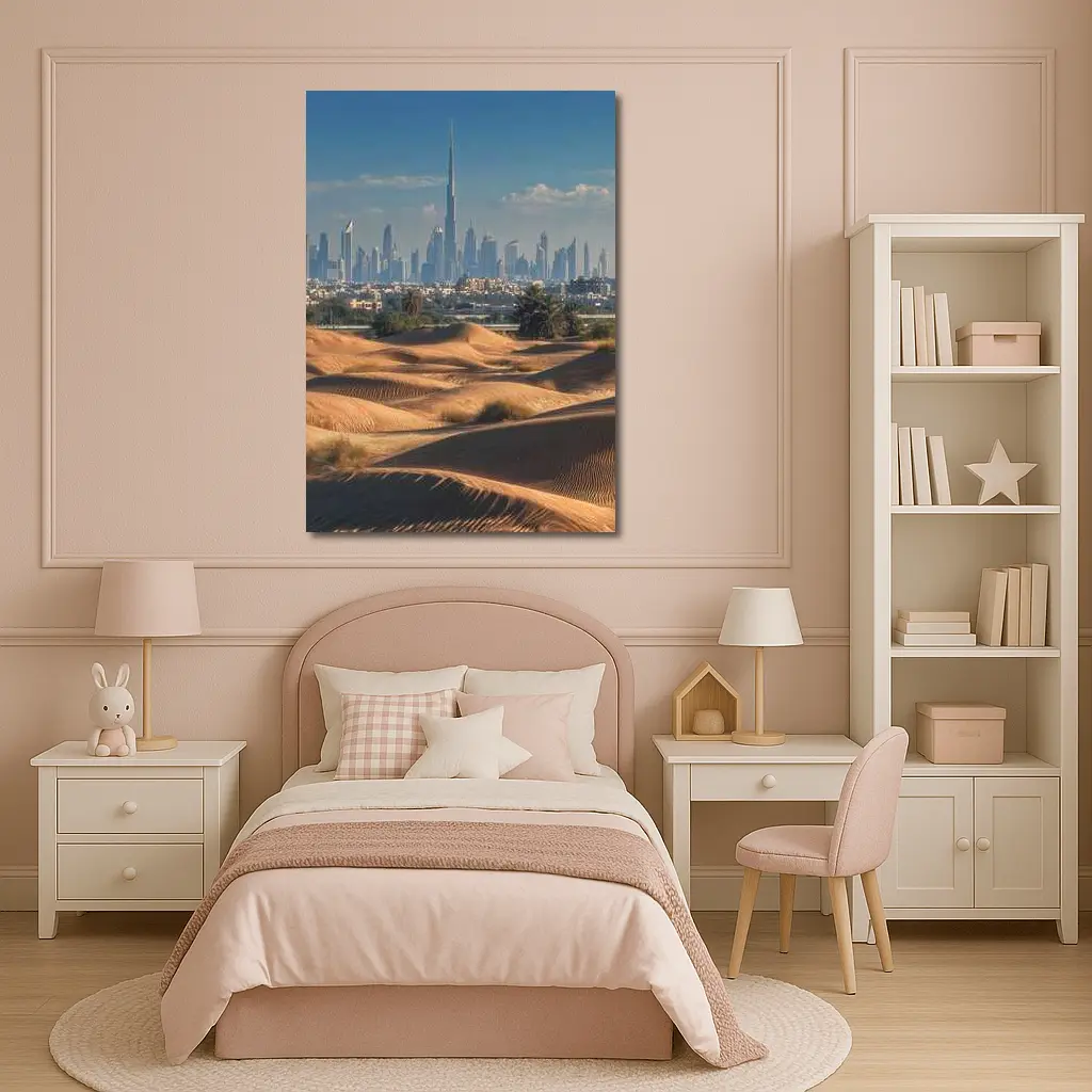 Dubai Skyline Burj Khalifa Desert Dunes – Wall Art