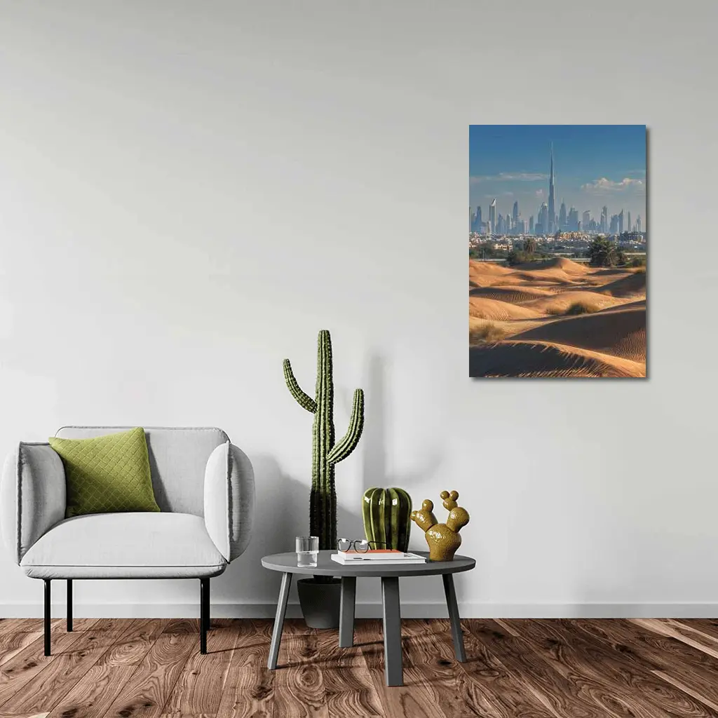 Dubai Skyline Burj Khalifa Desert Dunes – Wall Art