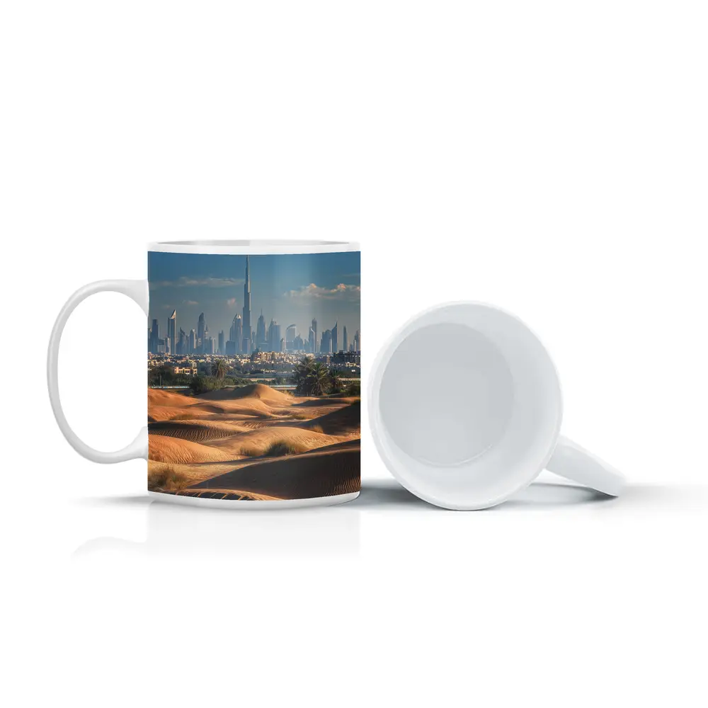 Dubai Skyline Burj Khalifa Desert Dunes – Mugs