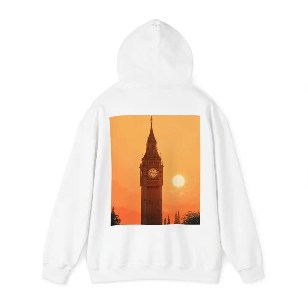 Big Ben London Sunset Orange Sky Art – Hoodies