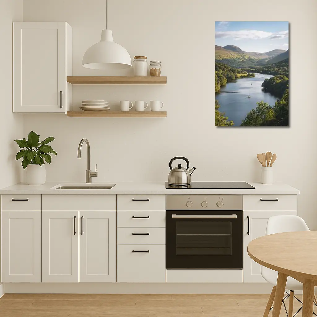 Scottish Loch Valley Green Hills Landscape – Wall Art