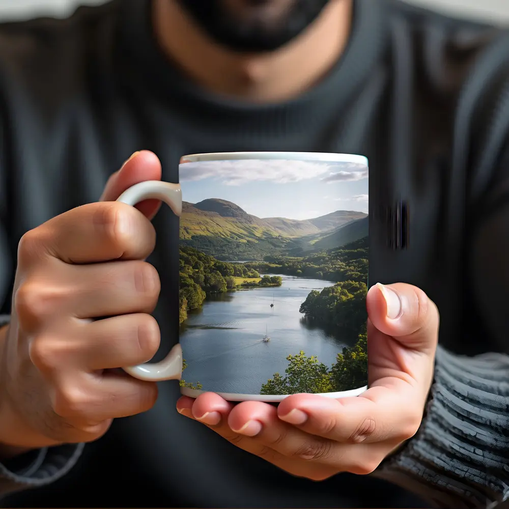 Scottish Loch Valley Green Hills Landscape – Mugs