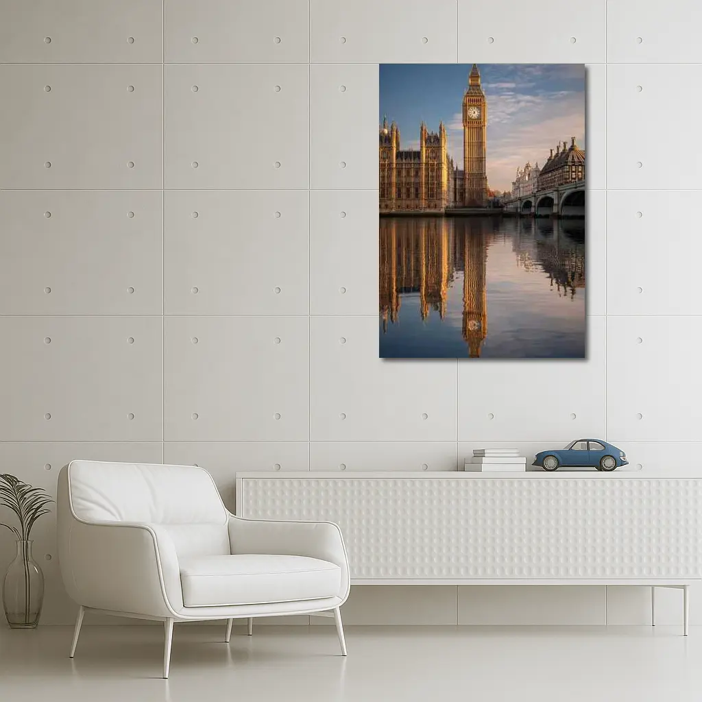 Big Ben Westminster Palace Thames River Reflection – Wall Art