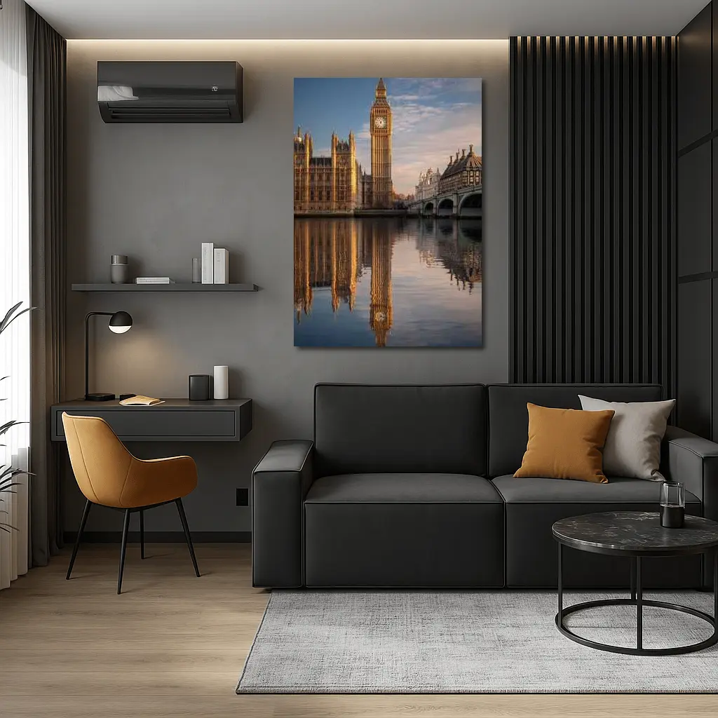 Big Ben Westminster Palace Thames River Reflection – Wall Art