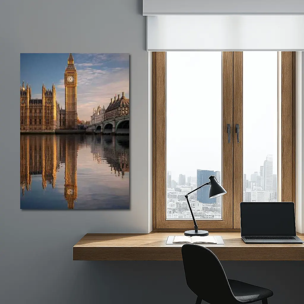 Big Ben Westminster Palace Thames River Reflection – Wall Art