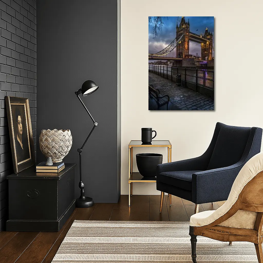 Tower Bridge London Night Illuminated Walkway – Wall Art