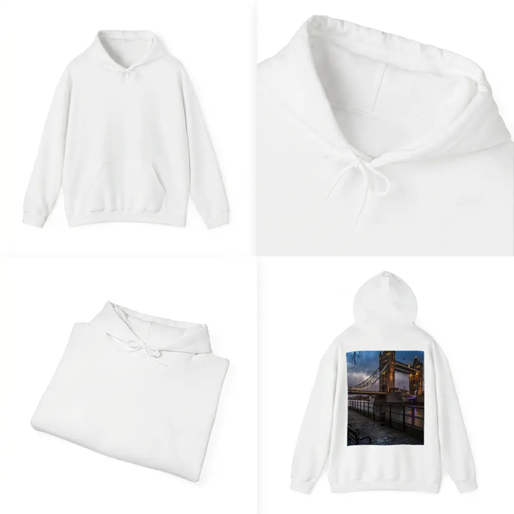 Tower Bridge London Night Illuminated Walkway – Hoodies