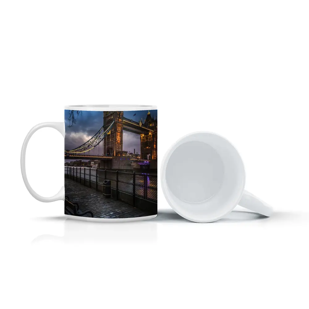 Tower Bridge London Night Illuminated Walkway – Mugs