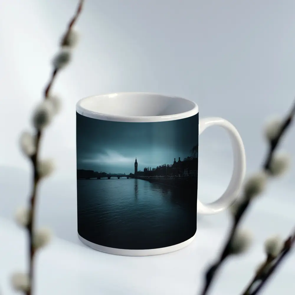 Big Ben Thames River Dark Moody Sky – Mugs