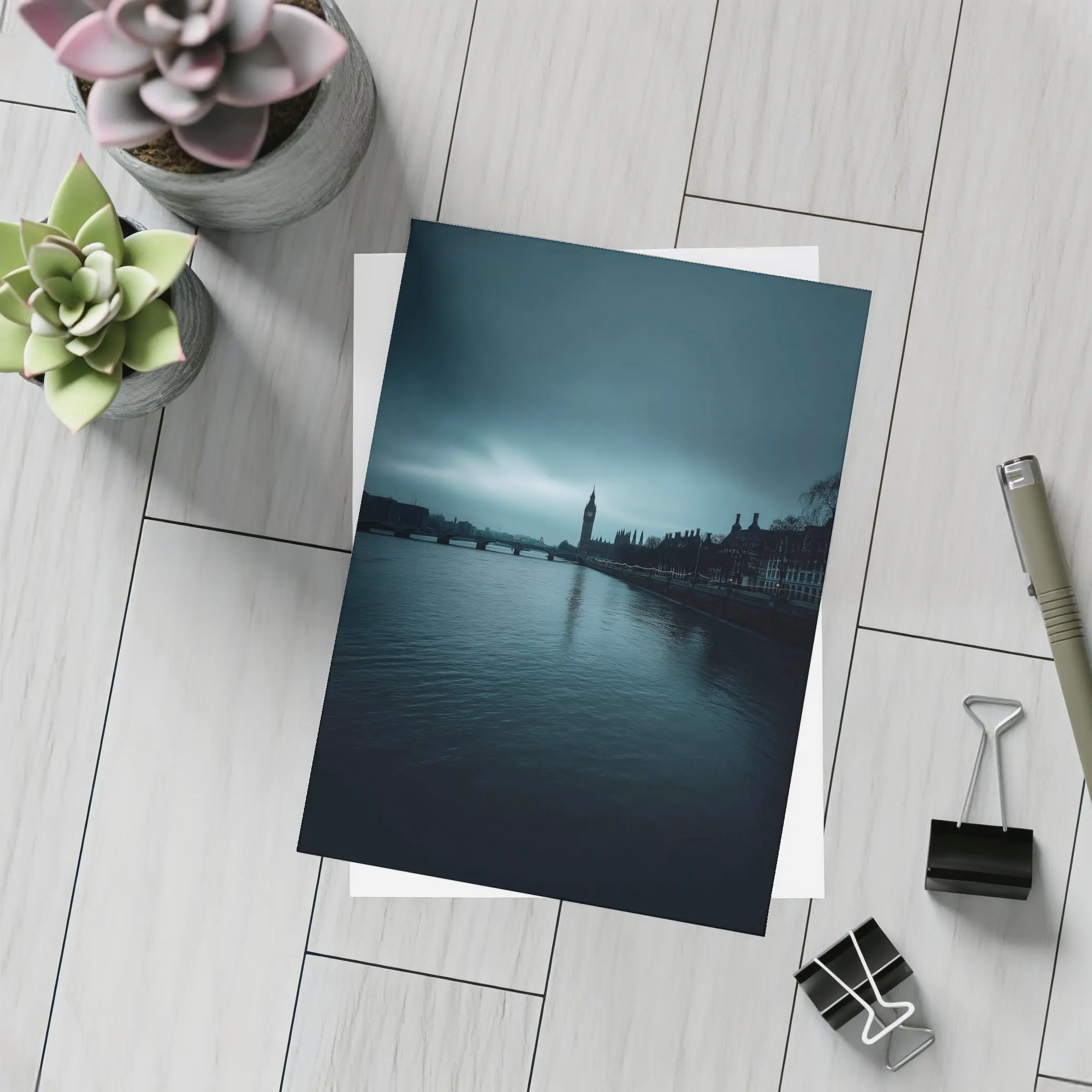 Big Ben Thames River Dark Moody Sky – Postcards