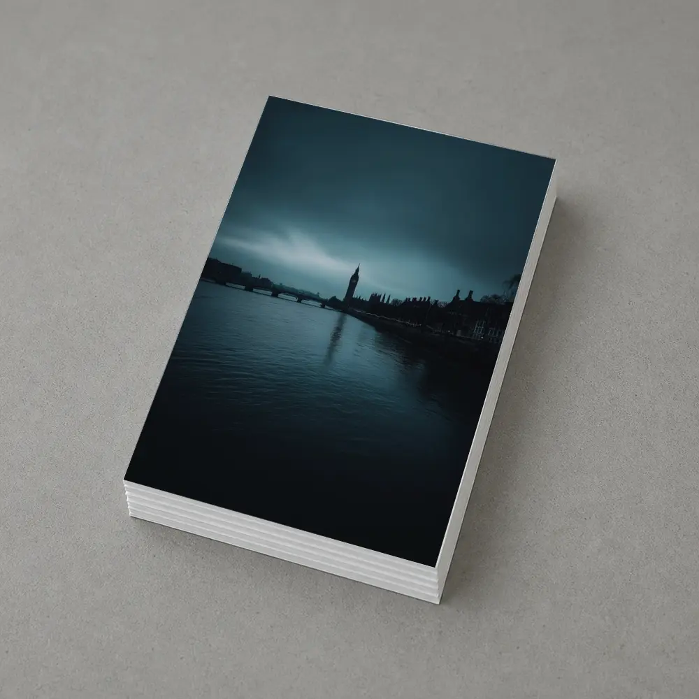 Big Ben Thames River Dark Moody Sky – Postcards